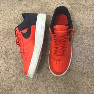 Nike red and black air forces